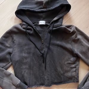 Cotton Citizen cropped half zip hoodie